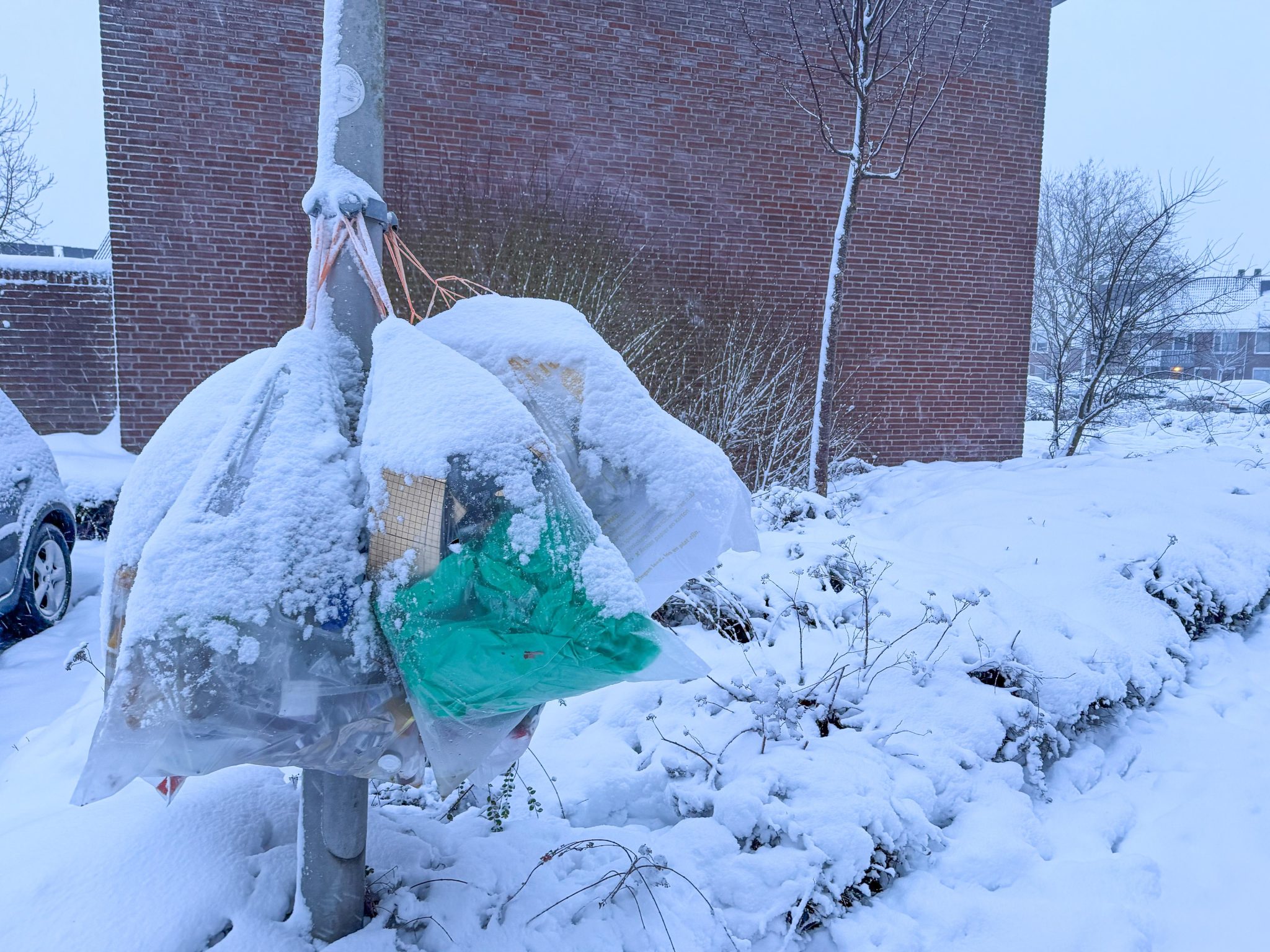 Afvalinzameling onder winterse omstandigheden
