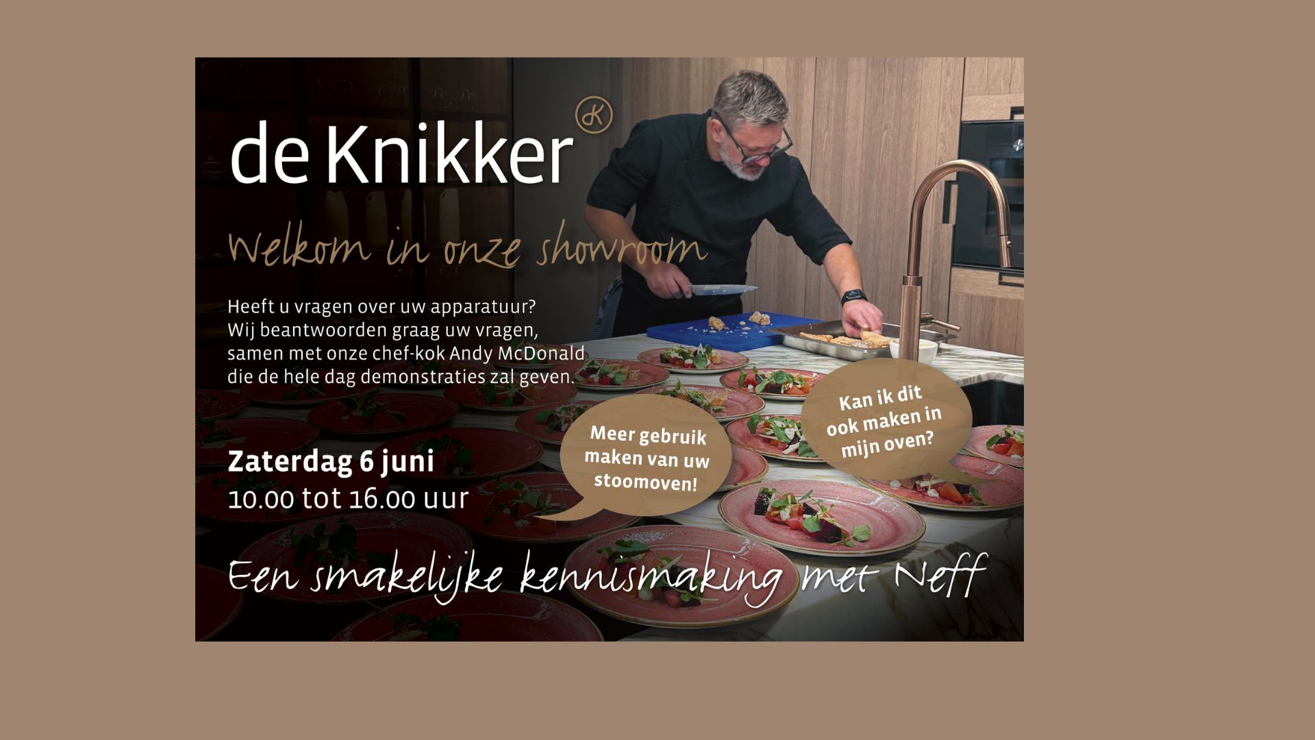 Kookevent bij De Knikker in Alphen aan den Rijn zaterdag 6 juni